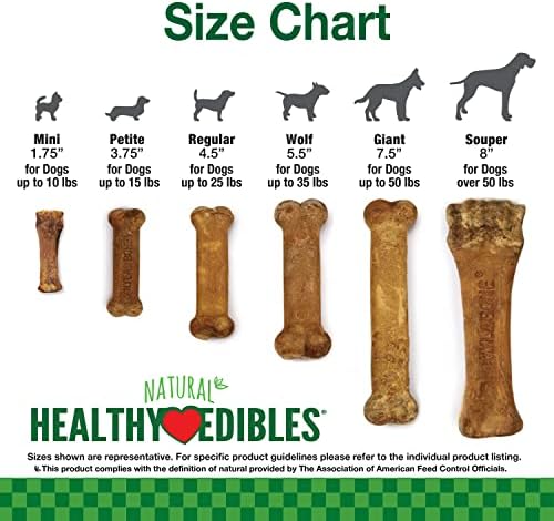 Nylabone Healthy Edibles Natural Puppy Chews Long Lasting Treats for Puppies, Lamb & Apple Flavor, X-Small/Petite (8 Count)