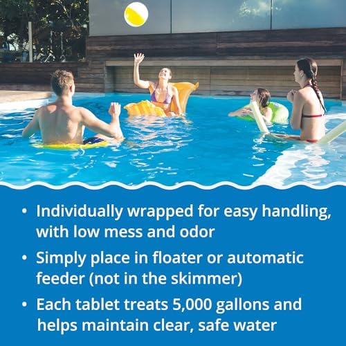 In The Swim 3 Inch Stabilized Chlorine Tablets for Sanitizing Swimming Pools - Individually Wrapped, Slow Dissolving - 90% Available Chlorine - Tri-Chlor - 50 Pounds