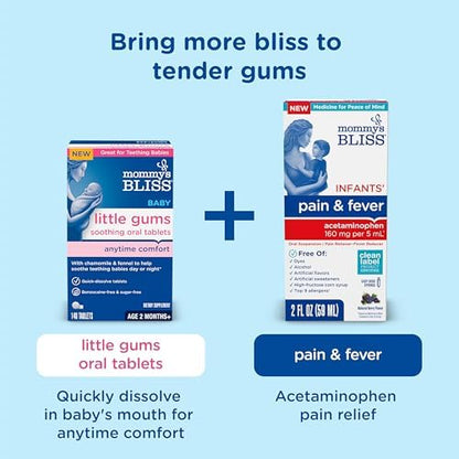 Mommy's Bliss Organic Little Gums Soothing Massage Gel Day and Night Combo, Great for Teething Babies, Age 2 Months+, Sugar Free, Mild & Sweet Flavor, 2 - 0.53 Oz Tubes (Pack of 1)
