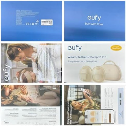 eufy Security Heated Wearable Breast Pump S1 Pro, Slim Hands-Free with Industry-Leading HeatFlow Tech, Wireless Charging Case, App-Controlled OptiRhythm, Hospital-Grade Suction, in-Bra Use