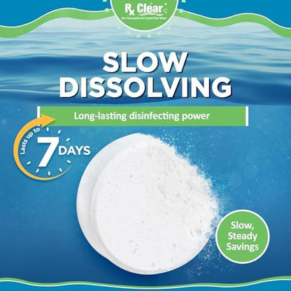 Rx Clear 3" Inch Chlorine Tabs | 5 Pounds | Individual Stabilized Chlorinating Tablets for Sanitizing Swimming Pools | Long Lasting, Slow Dissolving, and UV Protected