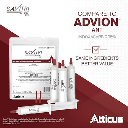 Atticus Savitri Ant Gel Bait (4 x 30 Grams) - Indoor and Outdoor Use - Indoxacarb Ant Killer