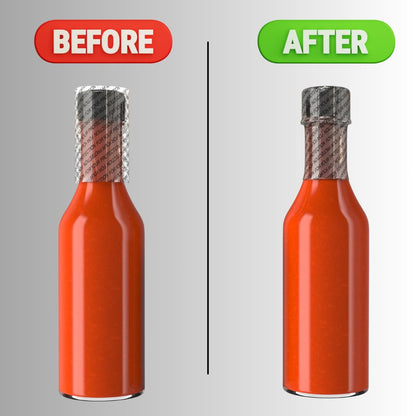 Supplement and Supply 45 x 52 mm Clear Perforated Shrink Band for Hot Sauce Bottles, Woozy Bottles, Tubes [Compatible Diameter: 1”] - Bundle of 500