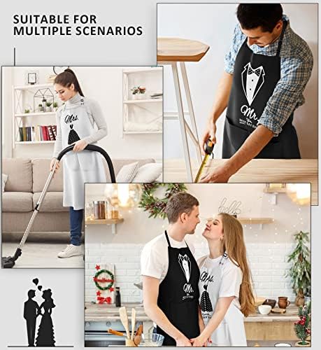 Mr & Mrs Aprons for Couple Gift-Anniversary,Bridal Shower,Wedding,Engagement,Christmas Gifts for Couple,Kitchen Gift Set