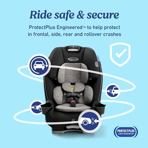 Graco Slimfit 3-in-1 Convertible Car Seat, Ultra-Space-Saving Design, Darcie 2.0, Suitable for Rear and Forward-Facing, Highback Booster Seat with 10-Position Headrest