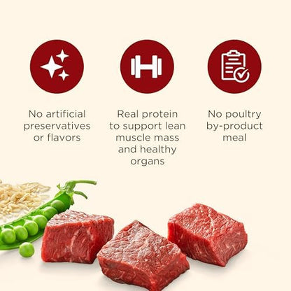Nutrish Dry Dog Food, Real Beef, Pea & Brown Rice Recipe Whole Health Blend for Adult Dogs, 40 lb. Bag, Packaging May Vary (Rachael Ray)