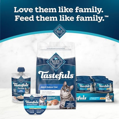 Blue Buffalo Tastefuls Wet Cat Food Paté Variety Pack, Made with Natural Ingredients, Chicken, Turkey & Chicken, Ocean Fish & Tuna Entrées, 5.5-oz Cans (24 Count, 8 of Each)