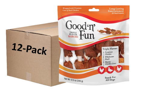 Good'N'Fun Triple Flavored Rawhide Kabobs for Dogs