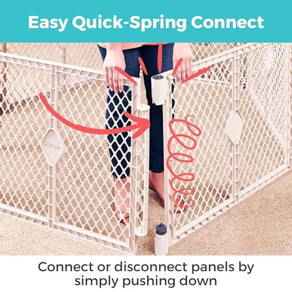Toddleroo by North States - Superyard Baby Play Yard: Freestanding 8-Panel Baby Playpen - Indoor or Outdoor Use - Made in USA - Encloses Up to 34.4 Square Feet - 26 Inches Tall - Sand