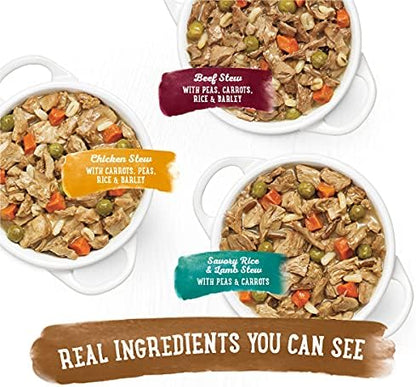 Purina Beneful Gravy Wet Dog Food Variety Pack, Prepared Meals Stew - (12) 10 oz. Tubs