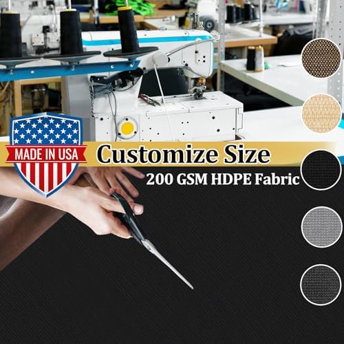 Shade&Beyond Customized Size 8' X 9' Shade Cloth with Grommets, 90% UV Protection UV Protection Mesh Tarp Sun Screens for Patio GN01, Black