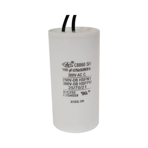 YATAI CBB60 Capacitor 100uF 300V AC, 2-Wire Motor Run Capacitor, 50/60Hz, 1.81 x 3.74 in Cylinder, for Blower Motor, Air Compressor, and AC Compressor Replacement