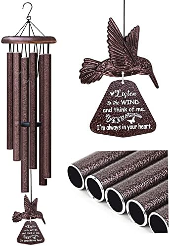 Sympathy Wind Chimes with Hummingbird Wind Spinner, Memorial Wind Chimes for Loss of Loved One Prime, Bereavement/Sympathy/Memorial Gift for Loss of Mother Father Husband Condolence Remembrance