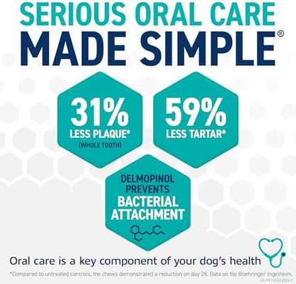 ORAVET Dental Chews for Dogs, Oral Care and Hygiene Chews (Large Dogs, Over 50 lbs.) Pink Pouch, 30 Count (Pack of 1)