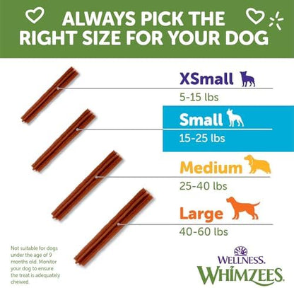 Whimzees Wellness Stix Dog Dental Treats, Natural Chews, Small Size Stick, (28 Count)