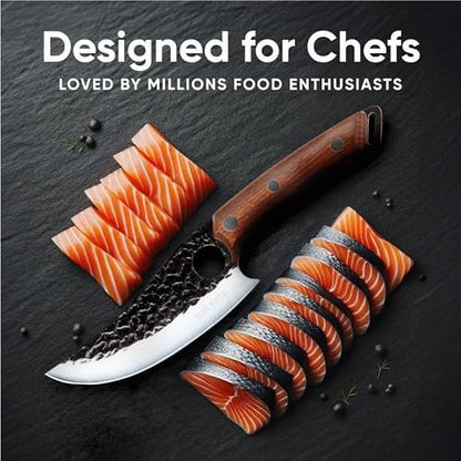 Chef Knife - Perfect Kitchen Knive. Japanese Knife for Cooking, Chopping. Japanese Style Knive for Home, Camping, BBQ. For Balance & Control, 5.8 Inch
