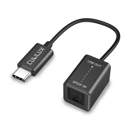 Cubilux USB C Optical Audio Capture Adapter (NOT for Playing Audio!), TOSLINK to Type C Line-in Adapter for Recording, SPDIF Input Receiver for Laptop Tablet Android Phone