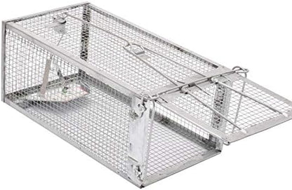 Kensizer Humane Rat Trap, Chipmunk Rodent Trap That Work for Indoor and Outdoor Small Animal - Mouse Voles Hamsters Live Cage Catch and Release 1-Pack