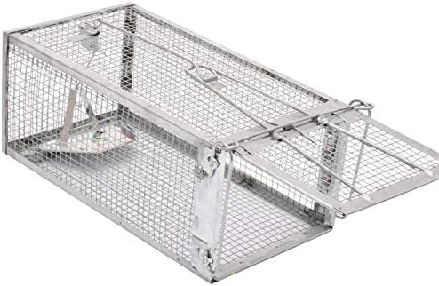 Kensizer Humane Rat Trap, Chipmunk Rodent Trap That Work for Indoor and Outdoor Small Animal - Mouse Voles Hamsters Live Cage Catch and Release 1-Pack
