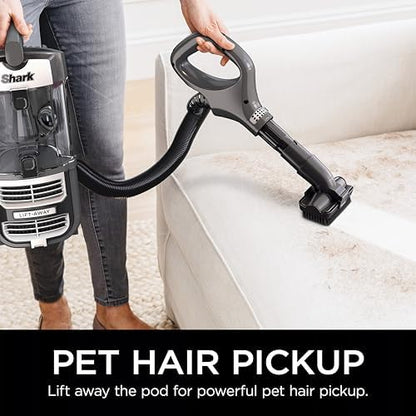 Shark UV730 Navigator Lift-Away Upright Vacuum, PowerFins HairPro Self-Cleaning Brushroll, HEPA Filter with Anti-Allergen Technology, LED Headlights, Swivel Steering, Gray (Renewed)