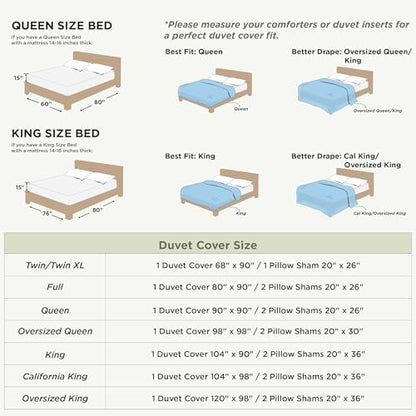 Bedsure Duvet Cover King Size - 3 Pieces Prewashed Cotton-Like Extra Soft Bedding Set, Includes 1 Duvet Cover 104x90 Inches with Zipper Closure & 2 Pillow Shams, Linen, Comforter Not Included
