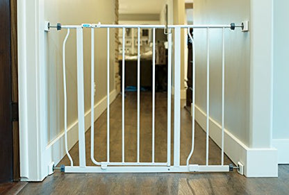 Wall Nanny - Baby Gate Wall Protector (Made in USA) Protect Walls from Pet Gates & Dog Gates - No Safety Hazard on Spindles - for Child Pressure Mounted Baby Gate for Stairs Cup Guard - White, 4 Pack