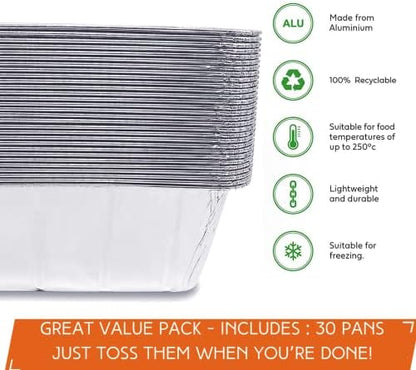 30-Pack Blackstone Griddle Accessories Drip Pan Liners, Aluminum Foil Pan Disposable for 17" 22" 28" 36" Blackstone Griddle Drip Tray Holder Grill Rear Grease Catcher Cup Liners