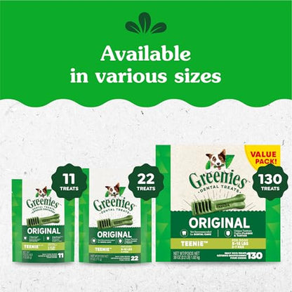 Greenies Original Teenie Dental Dog Treats, 27 oz. Pack (96 Treats)