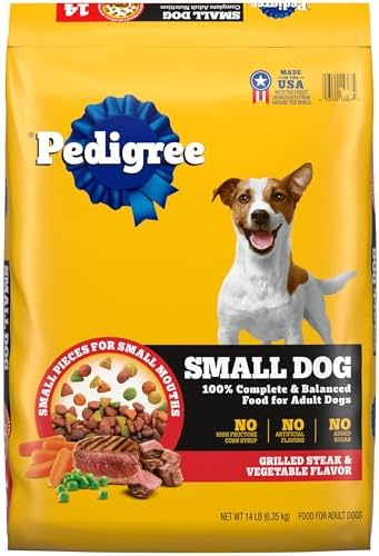 Pedigree Complete Nutrition Adult Small Dog Dry Dog Food, Grilled Steak & Vegetable Flavor, 14 lb. Bag