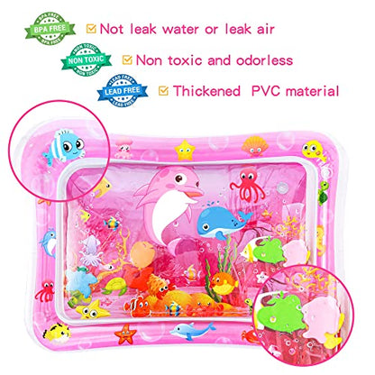 Tummy Time Water Mat for Girl, Baby Girl Toys for 0, 3, 6, 9, 12 Months, Baby Girl Gifts, Develop Sensory Toys Kids' Indoor Climbers & Play Structures