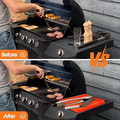 Upgraded Griddle Cleaning Kit for Blackstone 18 Pieces Flat Top Grill Accessories Cleaner Tool Set with Scraper, Heat-Resistant Silicone Spatula Mat with Hanger, Grill Brick, Scouring Pads