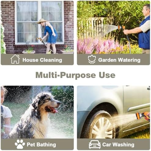 Omont Metal Garden Hose 25FT, Heavy Duty 304 Stainless Steel Water Hoses with Nozzle, Flexible Garden Hose, Lightweight, Rust Proof, No-Kink & Tangle for Yard, Outdoor, RV