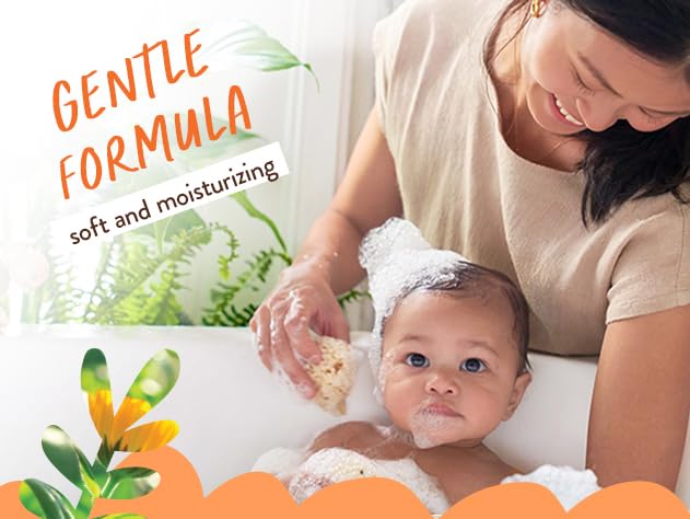 Babo Botanicals Sensitive Baby Fragrance-Free 2-in-1 Shampoo & Wash - Shea Butter, Calendula & Aloe Vera - EWG Verified - Cruelty-Free - Vegan - Pediatrician Tested - For Babies & Kids