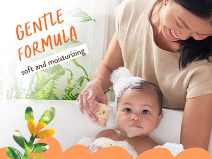 Babo Botanicals Sensitive Baby Fragrance-Free 2-in-1 Shampoo & Wash - Shea Butter, Calendula & Aloe Vera - EWG Verified - Cruelty-Free - Vegan - Pediatrician Tested - For Babies & Kids