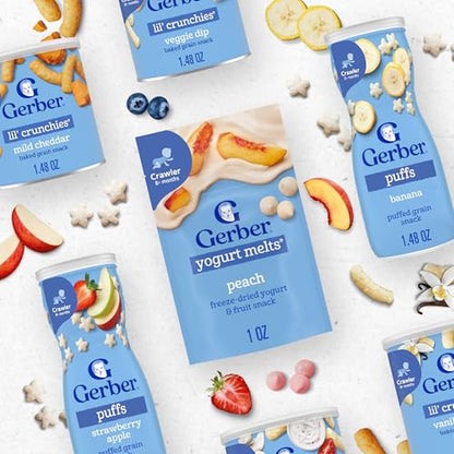 Gerber Baby Snacks Yogurt Melts, Mixed Berries, 1 Ounce (Pack of 7)