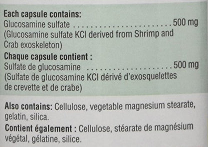 Jamieson Glucosamine 500 mg, Provides Joint Pain Relief, Osteoarthritis Support, and Cartilage Deterioration Protection. Non-GMO, Gluten-Free, 360 Capsules, Proudly Canadian