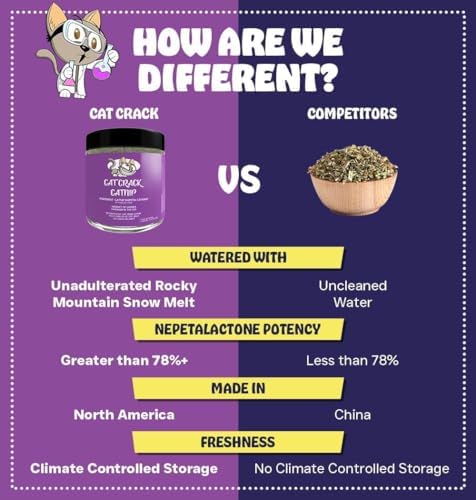 Cat Crack Catnip, Zoomie-Inducing Cat Nip Blend, North American Made & 100% Natural, Safe & Non-Addictive Catnip Treats Used to Supplement Cat Nip Toys, Spray, & Accessories (4 Cups)