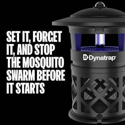 DynaTrap DT2030SR Fly Traps Outdoor - Mosquito & Flying Insect Killer for 1 Acre – Kills Flies, Gnats, Wasps - Bug Zapper Alternative - Black