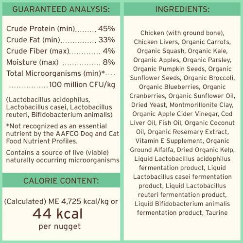 Primal Freeze Dried Dog Food Nuggets, Chicken; Complete Balanced Meal, Topper or Treat; Premium, Healthy, Grain Free, High Protein Raw Dog Food, 14 oz