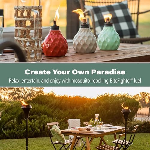 TIKI Clean Burn Mosquito Repellent Torch Fuel – 1/2 Gallon (64 oz.), Smokeless & Low-Soot Citronella, Mosquito Repellent, Plant-Based Formula for Outdoor, Patio, Garden & Backyard Torches