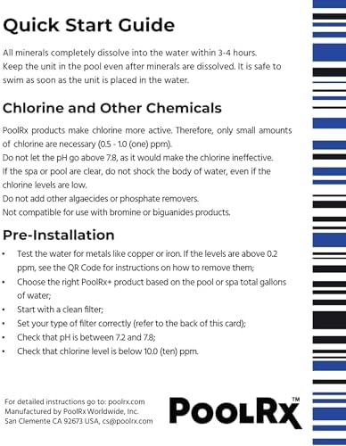 PoolRX+ Pool Unit 7.5k-20k gallons (4-Pack), Blue, (331003)