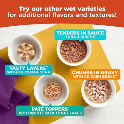 Meow Mix Paté in Gravy Wet Cat Food Variety Pack, Surf n’ Turf Patés 2.75 Ounce (Pack of 24)