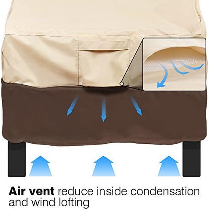 Vailge Patio Chair Covers, Lounge Deep Seat Cover, Heavy Duty and Waterproof Outdoor Lawn Patio Furniture Covers (2 Pack - Large, Beige & Brown)