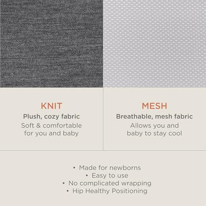 Ergobaby Embrace Baby Carrier Newborn to Toddler - Breathable Baby Carriers for Summer - Cozy Essentials (7-25 Pounds), Ponte Knit, Cream