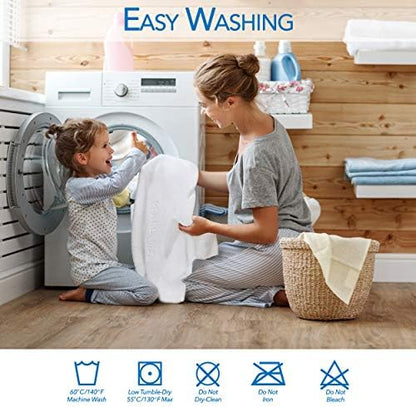 PlushDeluxe Premium Bamboo Mattress Protector – King Size, Waterproof, & Ultra Soft Breathable Noiseless Washable Bed Mattress Cover for Comfort & Protection - White