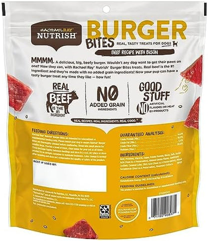 Nutrish Rachael Ray Burger Bites Dog Treats, Beef Recipe with Bison, 30 oz. Pouch