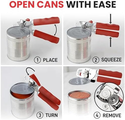 Zulay Kitchen Manual Can Opener with Bottle Opener with Turn Knob