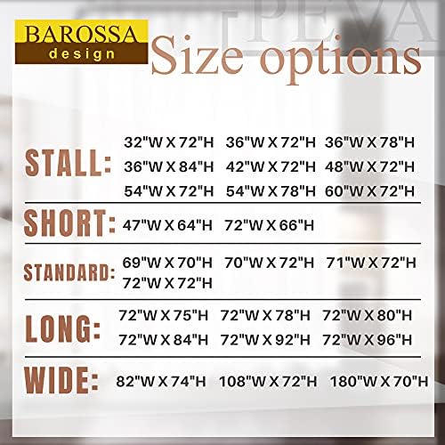 Barossa Design 60 x 72 Inches Shower Curtain Liner with 6 Weighted Magnets, Heavy Duty PEVA, 10 Grommet Holes, Waterproof, PVC Free, Clear, 60x72