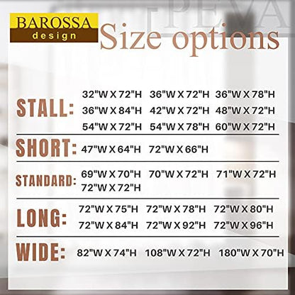 Barossa Design 60 x 72 Inches Shower Curtain Liner with 6 Weighted Magnets, Heavy Duty PEVA, 10 Grommet Holes, Waterproof, PVC Free, Clear, 60x72