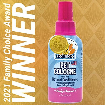 Bodhi Dog Premium Dog Cologne - Deodorizing Dog Perfume & Conditioner for Dogs & Cats - Natural Long Lasting Spray - Keeps Pets Fresh All Day - Gentle & Safe Formula, Made in USA (Baby Powder 4 Fl Oz)